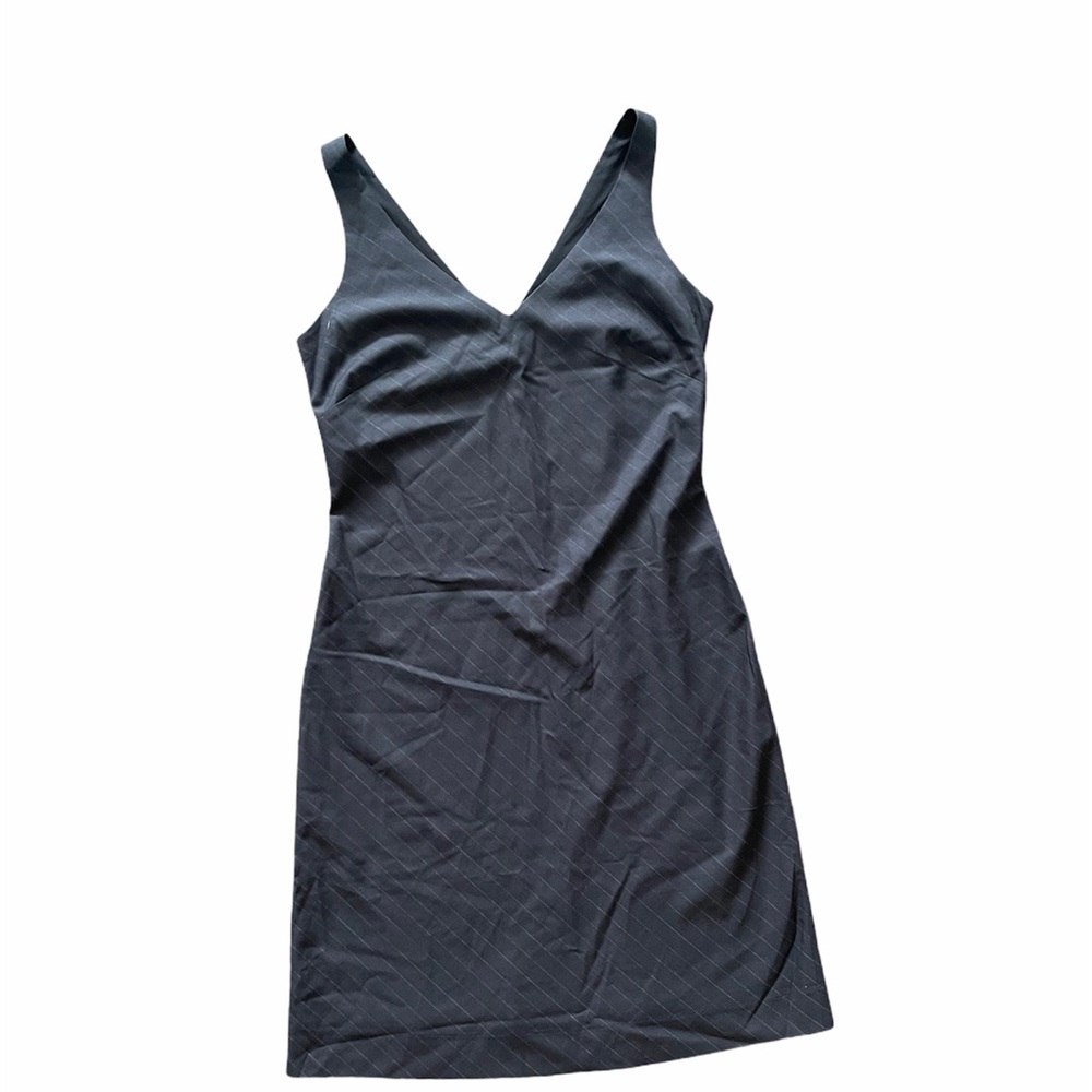 Banana Republic V Neck V Back Black Dress Stretch